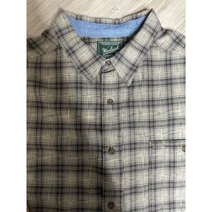 Woolrich Woolen Mills Heavy Men's Gray Plaid Outdoor Cotton Shirt Sz XXL